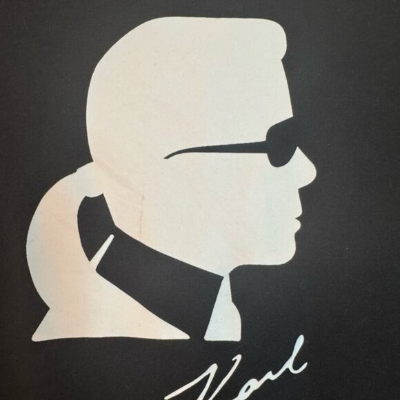 Karl Lagerfeld Black & White Graphic T-Shirt | Size Small - Picture 2 of 7